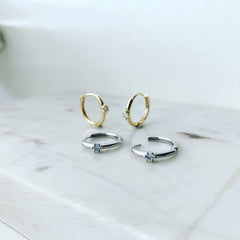 Huggie Hoop Earrings: Solo CZ