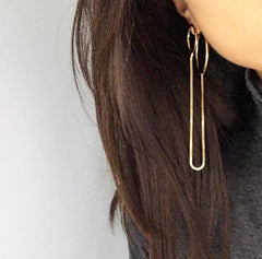 Box Chain Connector Earrings