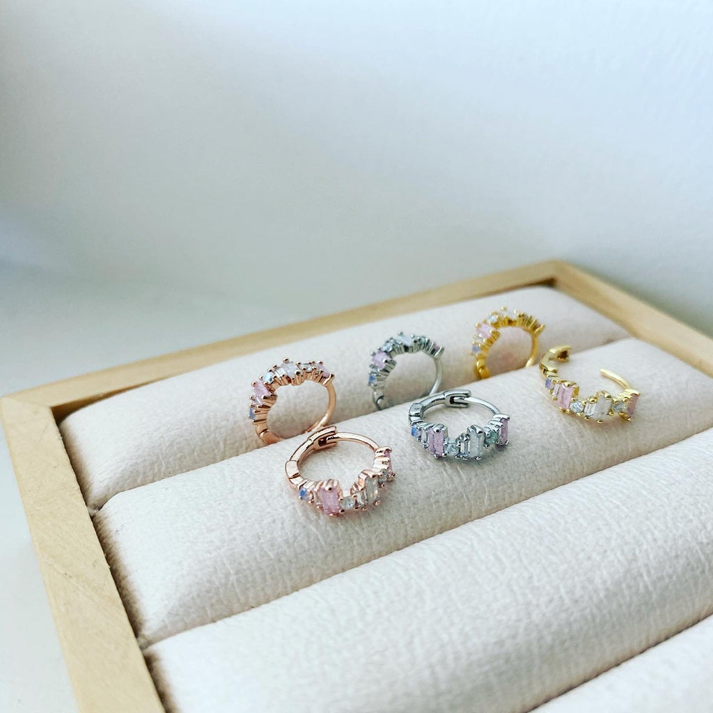 Huggie Hoop Earrings: Pastel Ombré