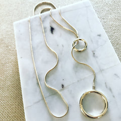 Double Ring Lariat Necklace