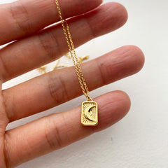 Moon Square Pendant Necklace