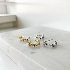 Zig Zag Baguette Hoop Earrings