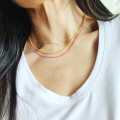 Enamel Ball Chain Necklace