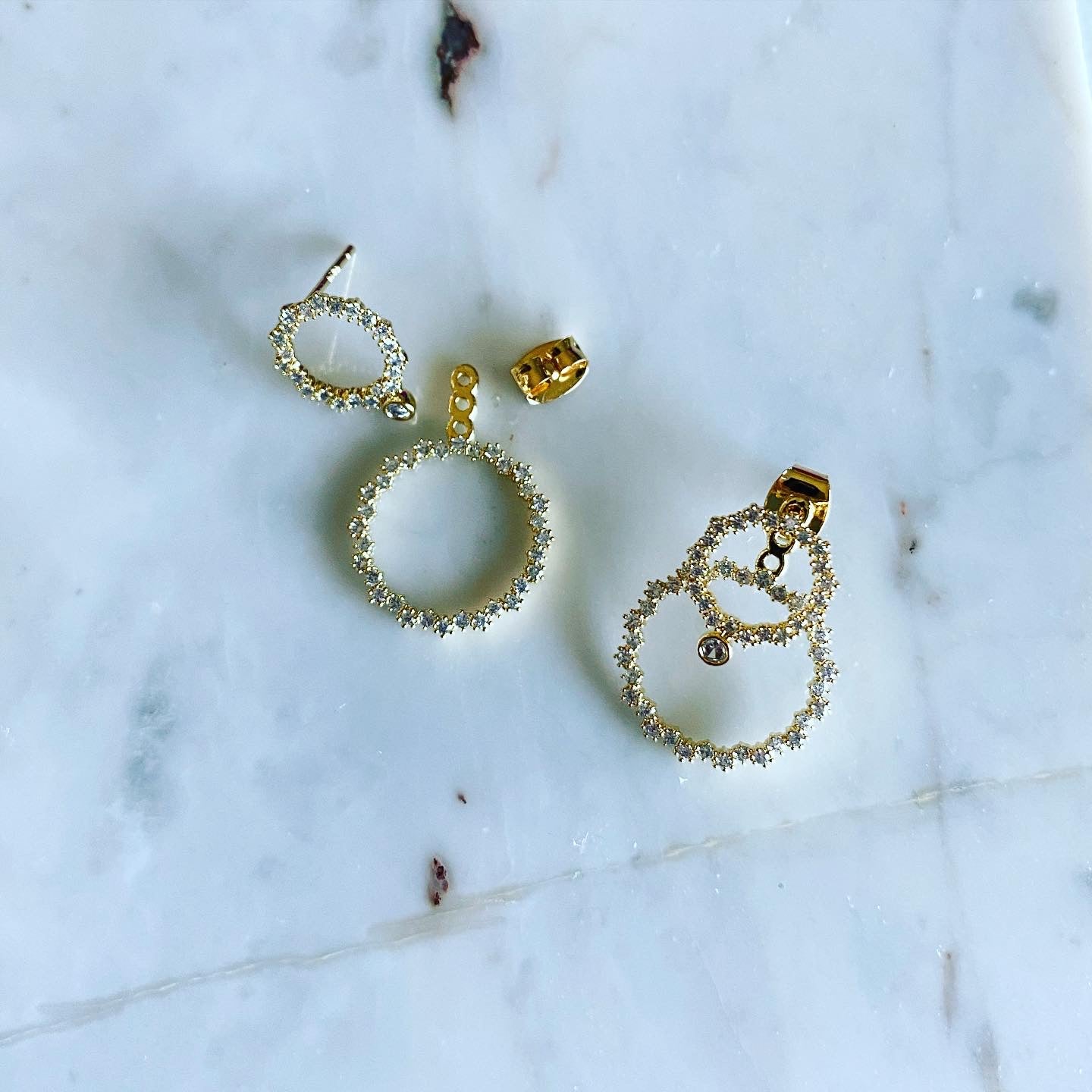 Front-Back: Pavé Open Circle Earrings