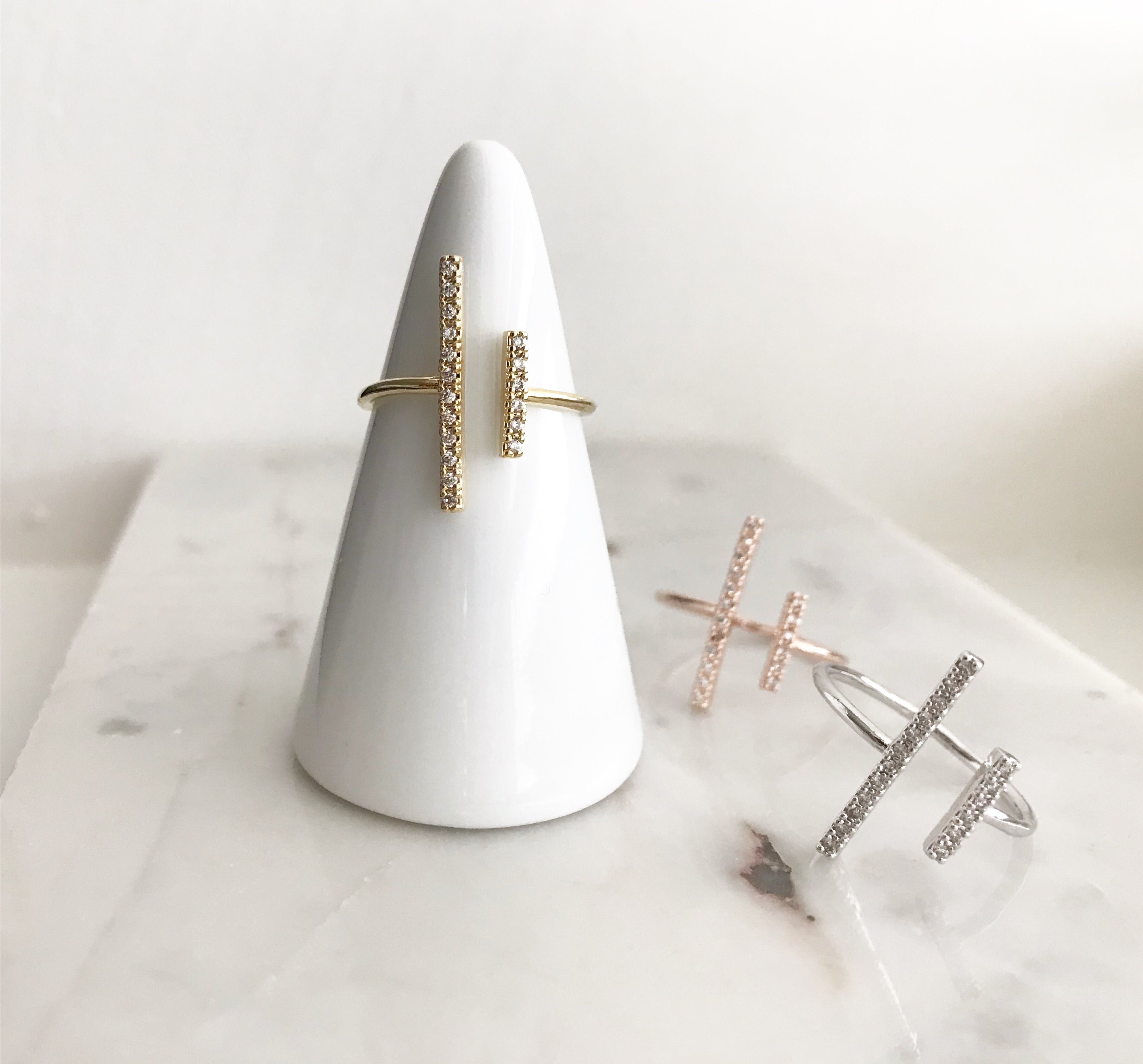 Pave Double Bar Ring