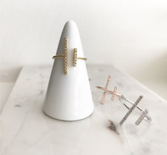 Pave Double Bar Ring