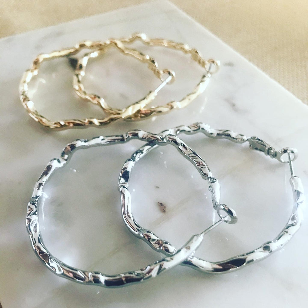 Hammered Hoop Earrings