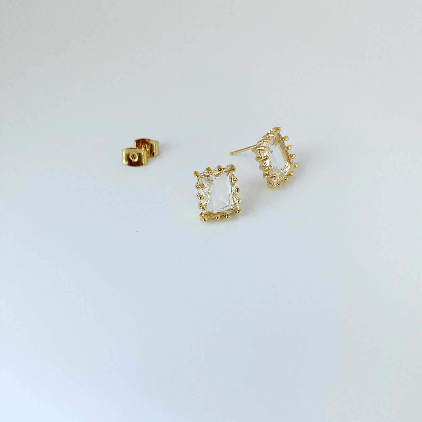 Square Attraction (Glass Stones) Earrings
