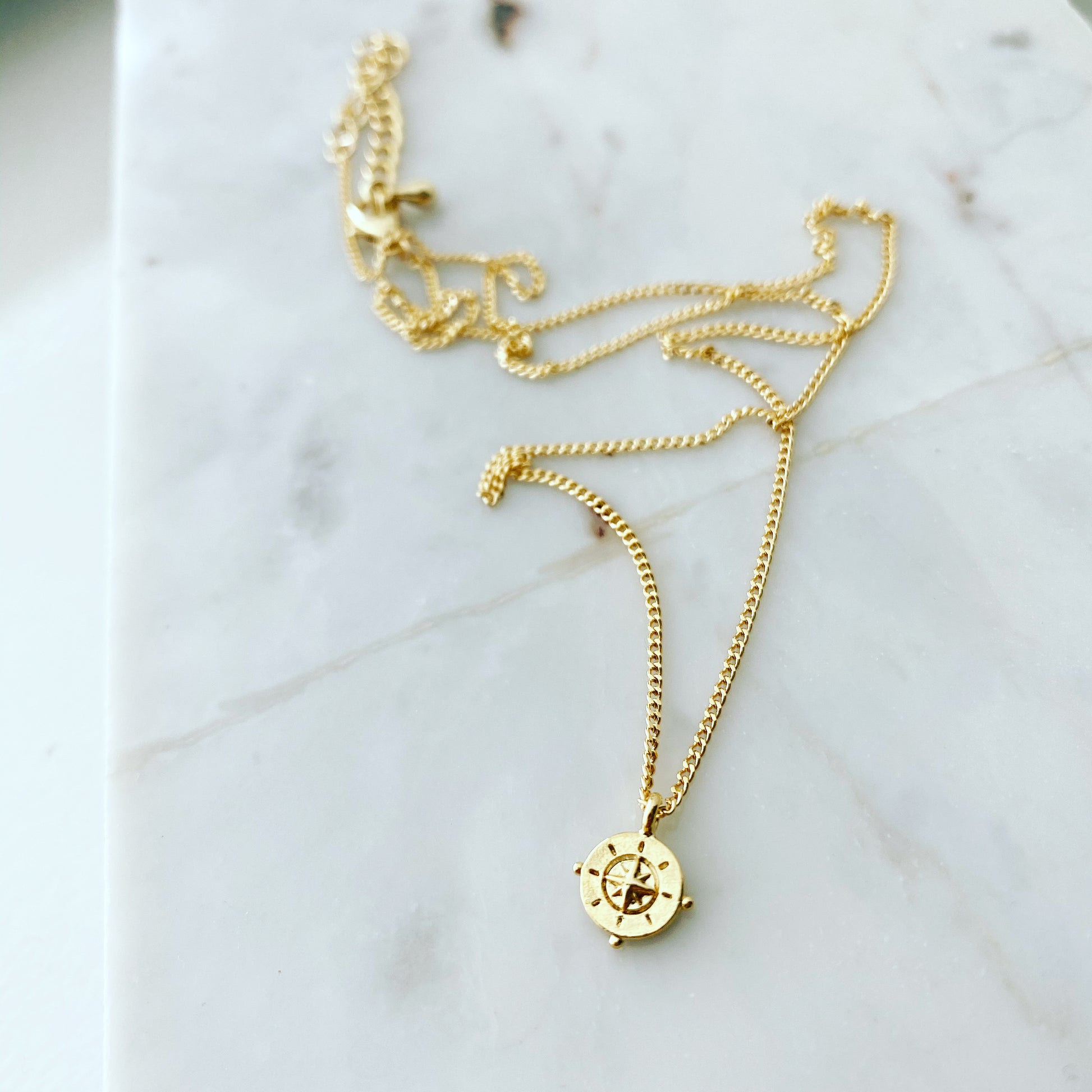 Mini Compass Coin Necklace