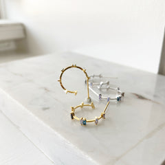 Baguette Confetti Hoop Earrings