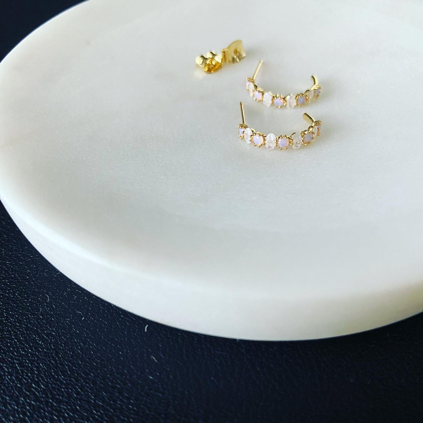 Snow White Hoop Earrings