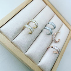 Overlapping Ovals Hoop Earrings
