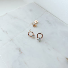 Halo CZ Stud Earrings