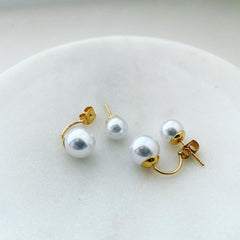 Front-Back: Pearl Dual Earrings