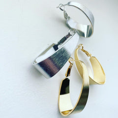 Matte Broad Hoop Earrings