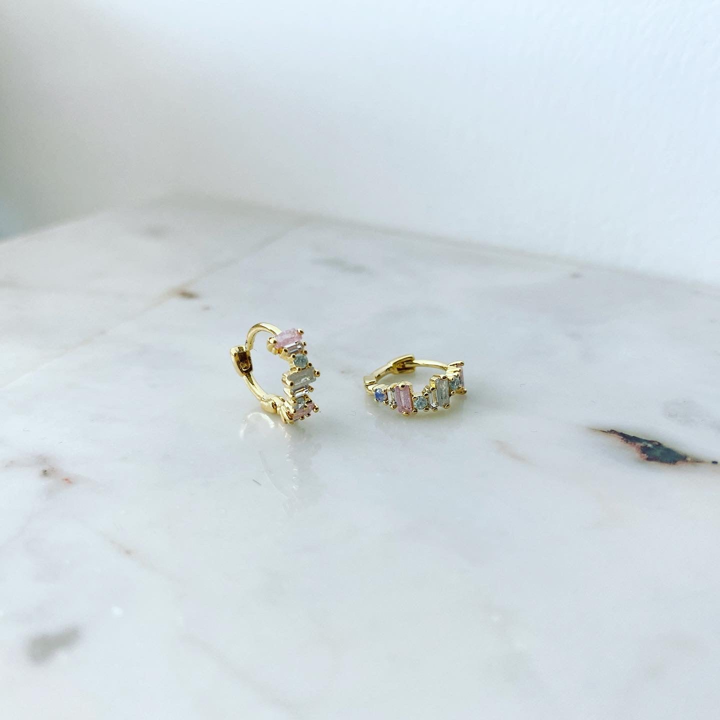 Huggie Hoop Earrings: Pastel Ombré