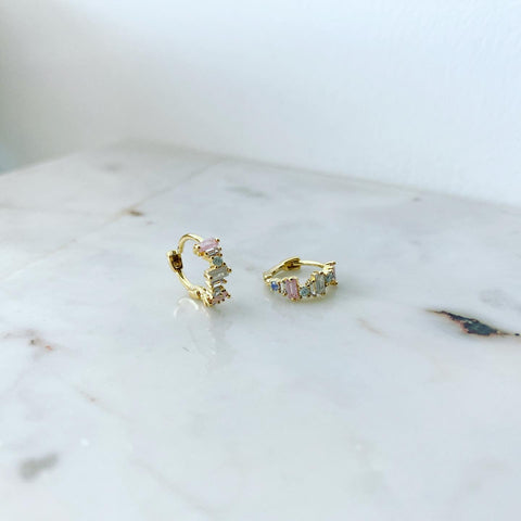 Huggie Hoop Earrings: Pastel Ombré