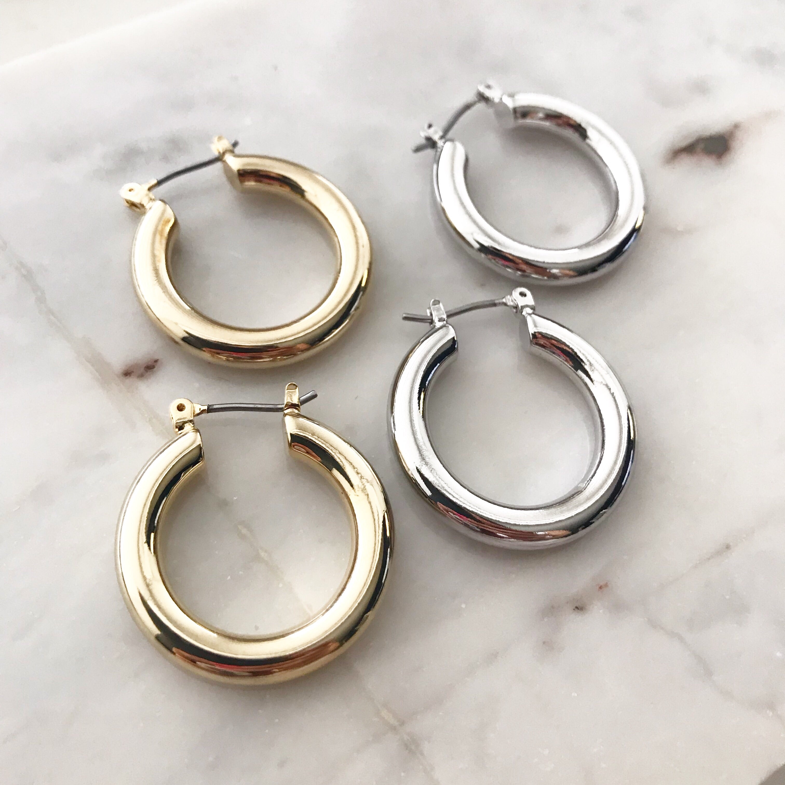 Classic Thick Hoop Earrings