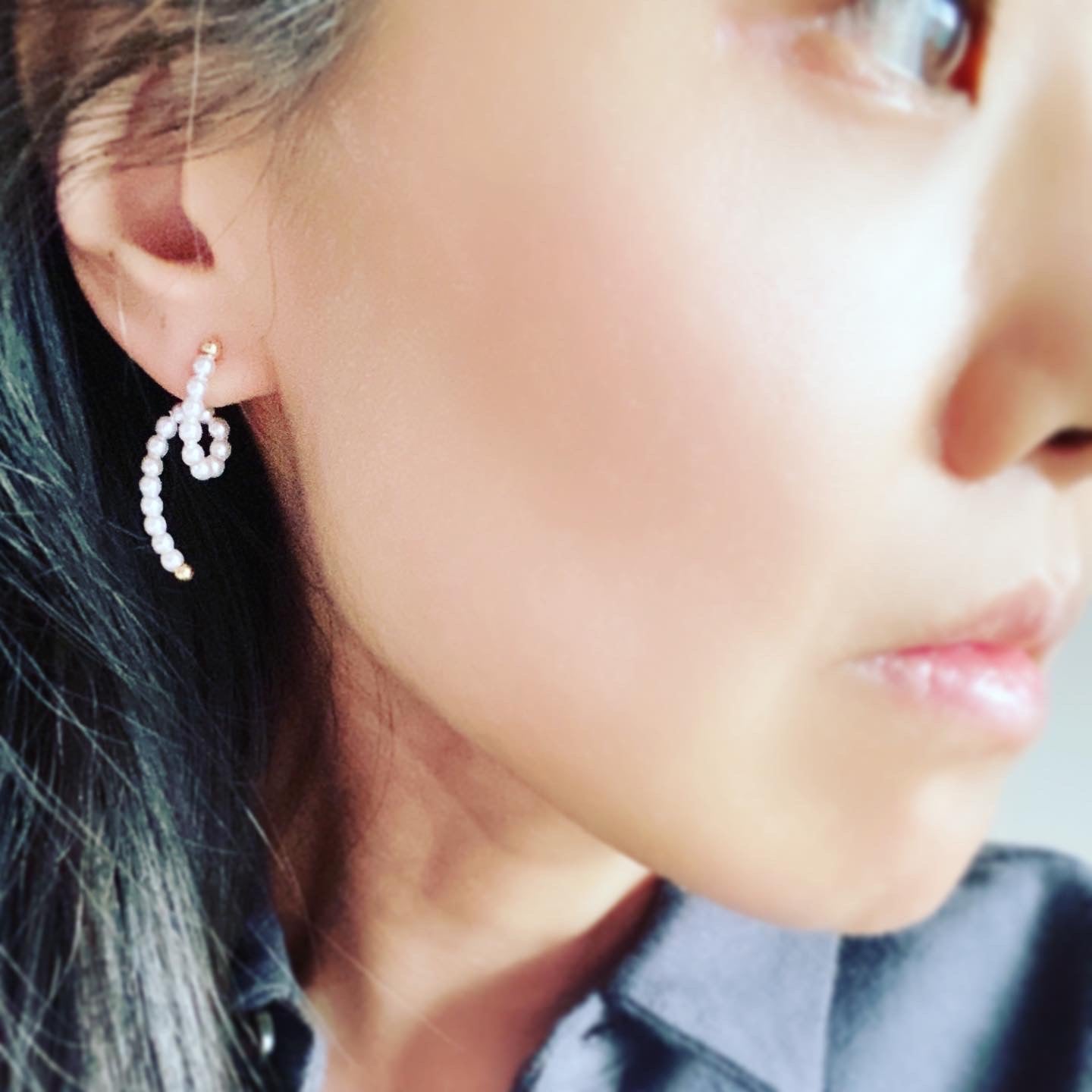 Pearl Cursive Earrings