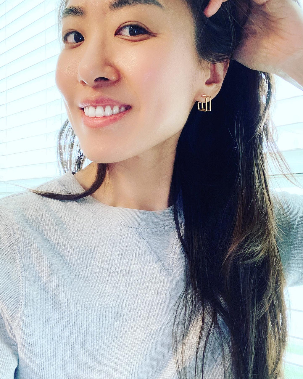 Double Square Hoop Earrings