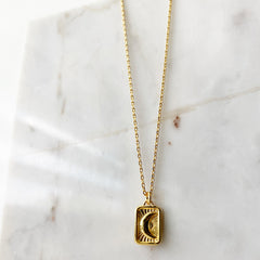 Moon Square Pendant Necklace