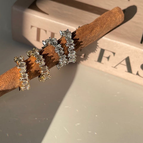 Baguette Gleam Hoop Earrings