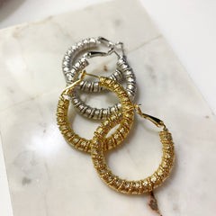 Coil Cord Hoop Earrings