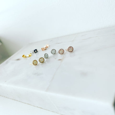 Micro Pavé Opal Earrings
