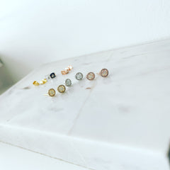 Micro Pavé Opal Earrings