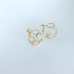 Open Square Concept Hoop Earrings