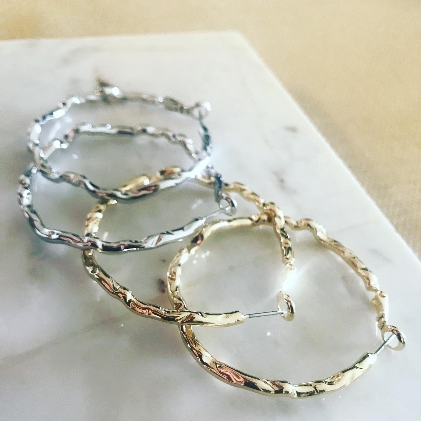 Hammered Hoop Earrings