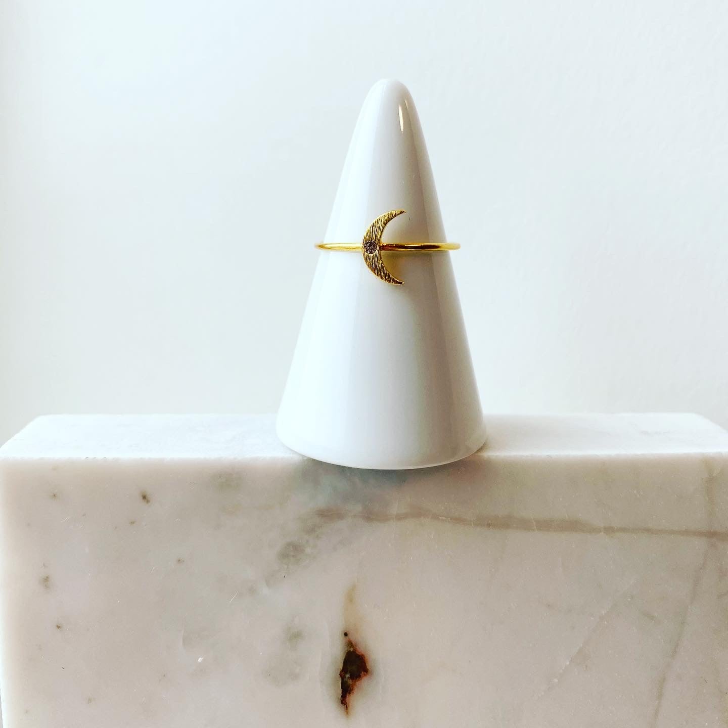 Moon CZ Ring
