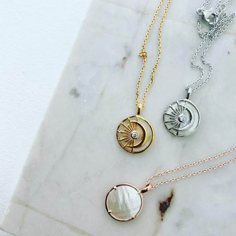 Celestial Sun Moon (MOP) Necklace