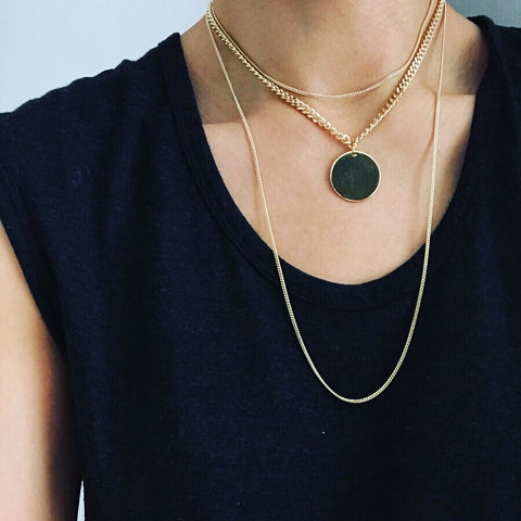 Layered Necklace: Big Medallion
