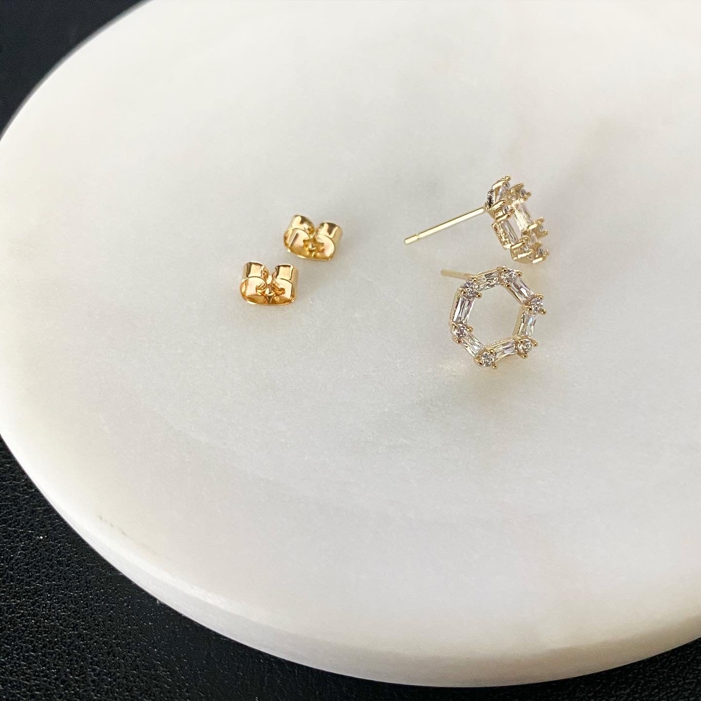 Hexagon Cubic Earrings