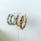 Box Chain Wrap Hoop Earrings