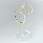 Pearl Halfway Hoop Earrings