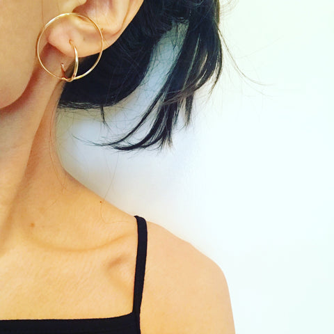 Floating Circle Hoop Earrings