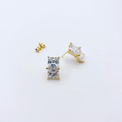 Bent Double Square Earrings