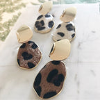 Faux Hide Drop Earrings