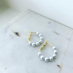 Pearl Simplicity Hoop Earrings