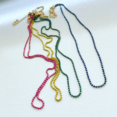 Enamel Ball Chain Necklace
