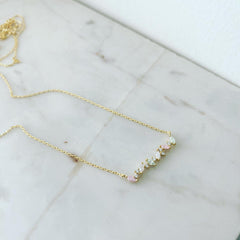 Marquise Cluster Bar Necklace