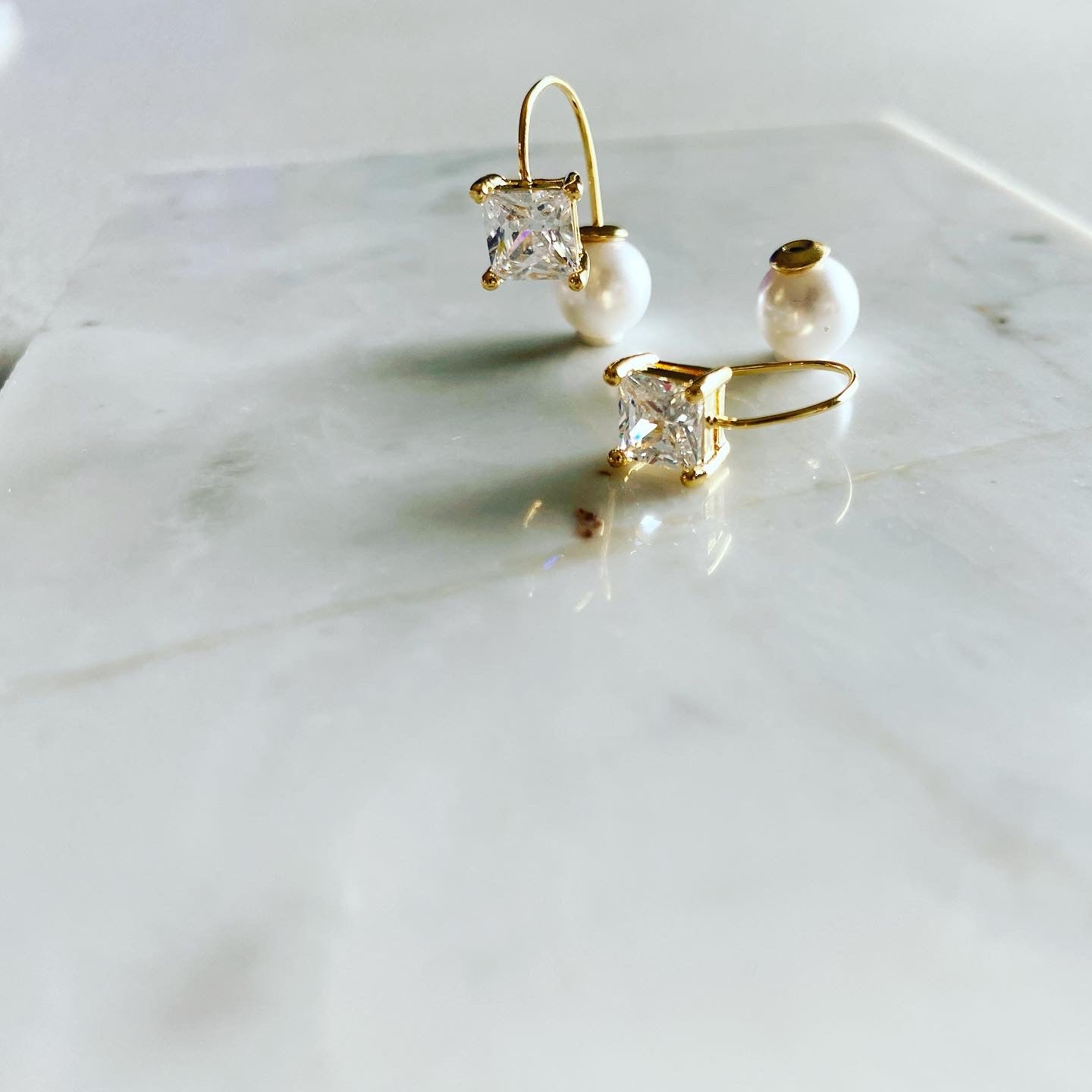 Front-Back: Bell Pearl Earrings
