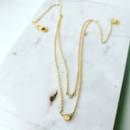 Moonstone + Cubic (Double Strand) Necklace