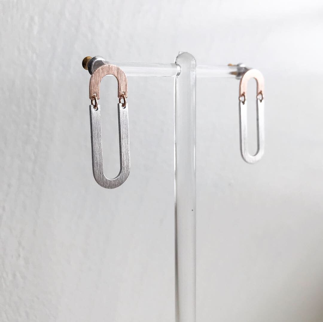 Oval Arch (two-tone) Earrings
