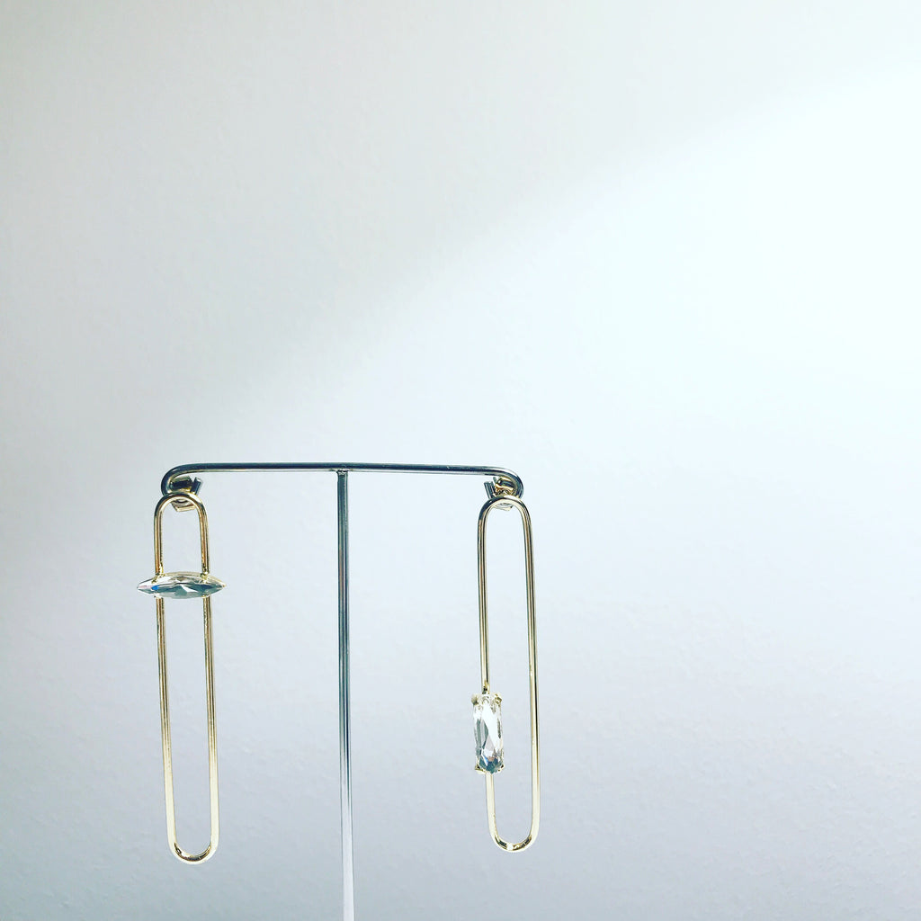 Mismatch Oval Jeweled Earrings