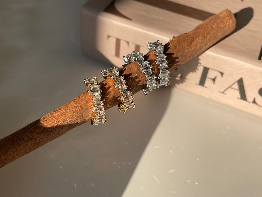 Baguette Gleam Hoop Earrings