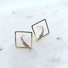 Floating Square Hoop Earrings