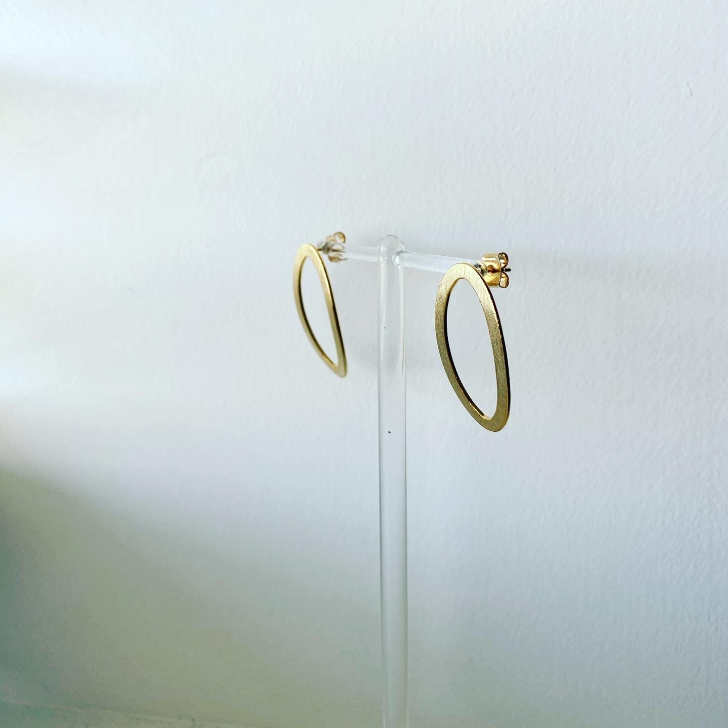 Matte Open Oval Earrings